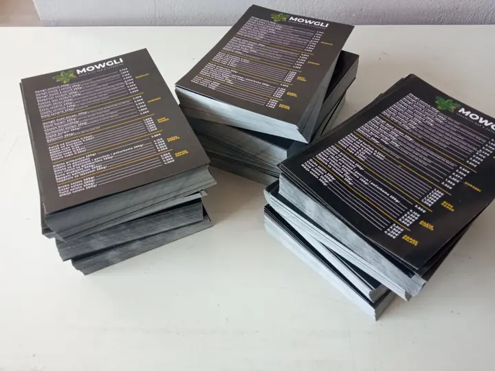 Digitally printed menus and price lists for a sandwich bar
