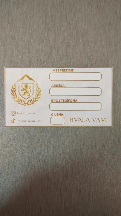 Card with gold details on premium card stock