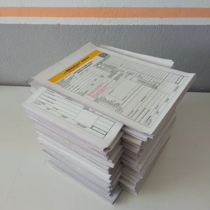 Rental agreement forms for a car rental company