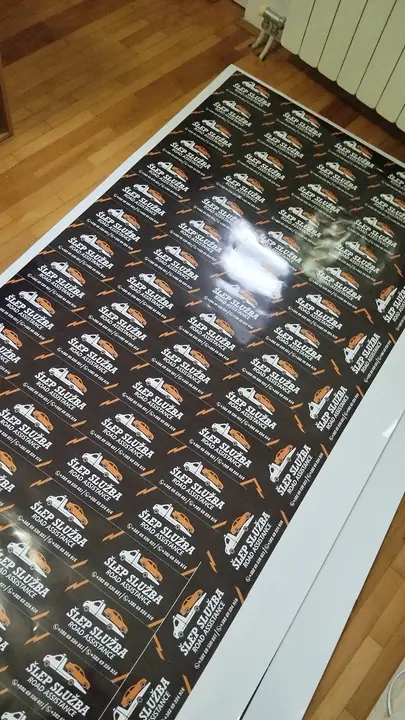 Sheet of stickers printed on PVC vinyl